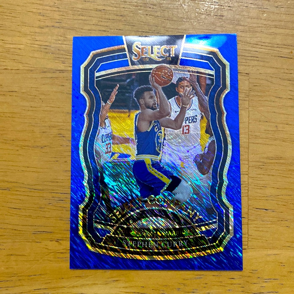 Stephen Curry 2020-21 Select Blue Shimmer Parallel Select Company #14
